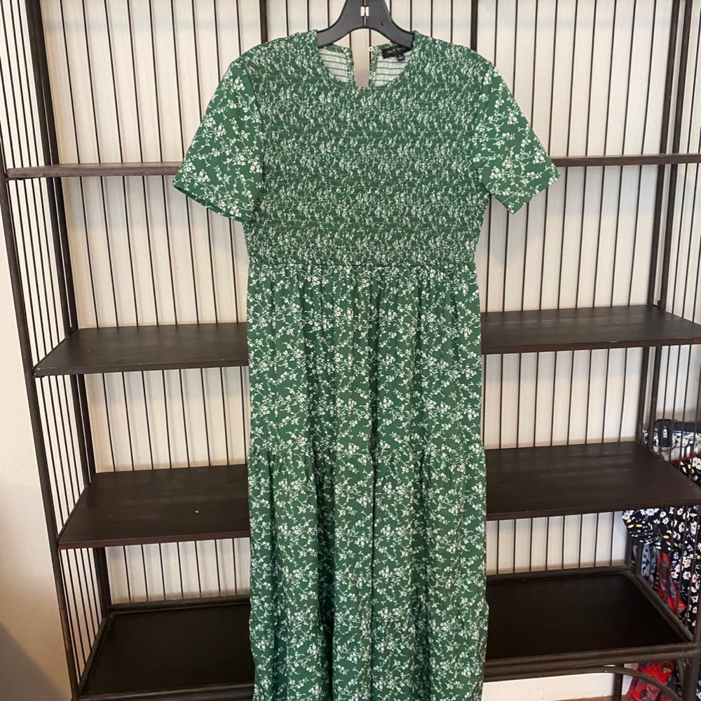 Aly Daly Green Floral Floor Length dress